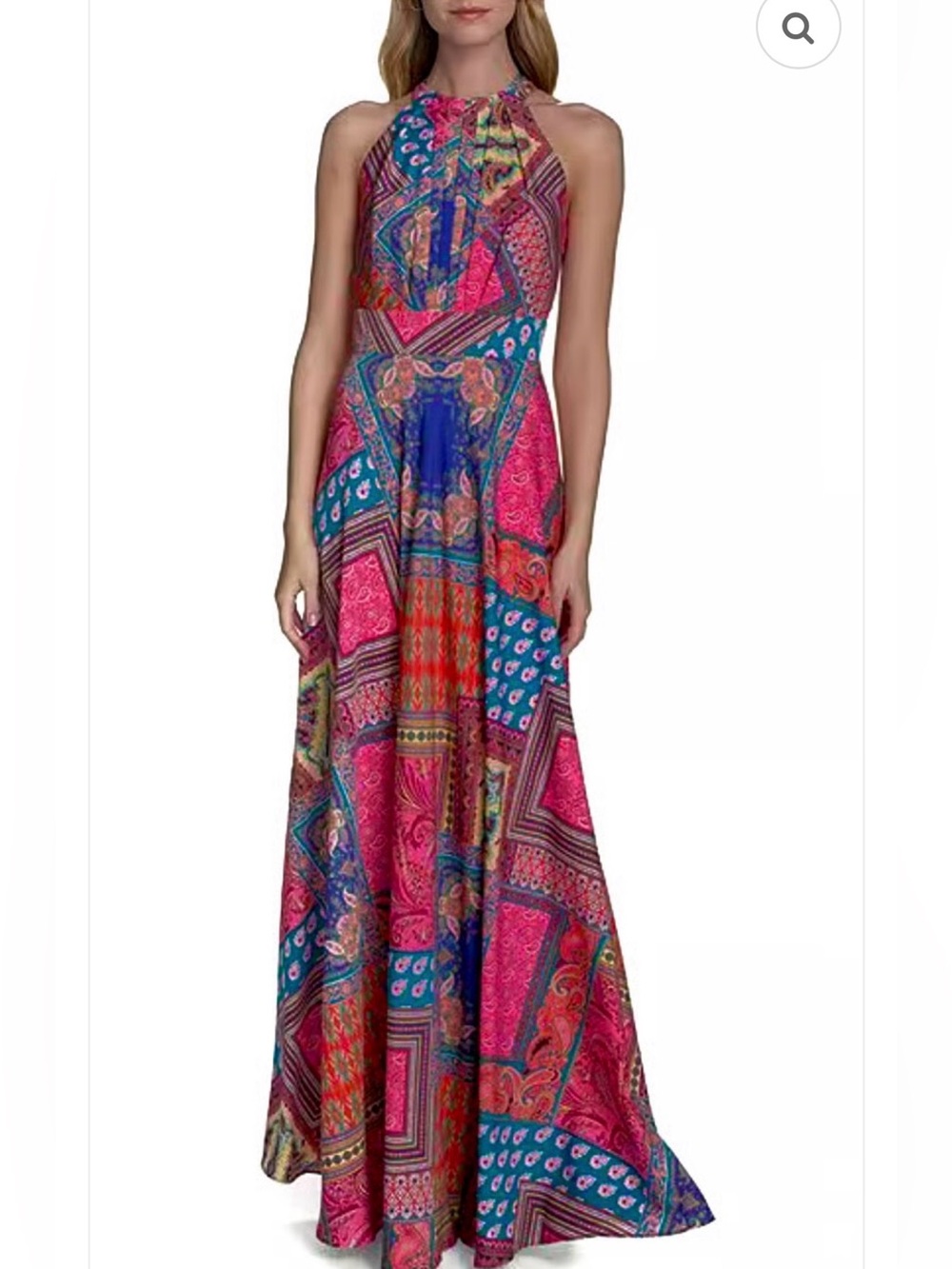Eliza J Pink & Teal Paisley Halter Maxi Dress - Beautiful Dress